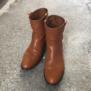 J Crew Dix Tab Ankle Bootie Chestnut